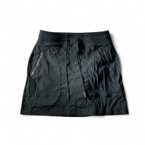 Athleta Black Skort Skirt Athletic Workout Drawstring Pockets